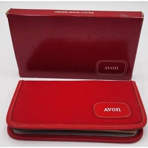 Vintage Avon Red Order Book Cover Folio with Pen and Order Book in Box NEW
